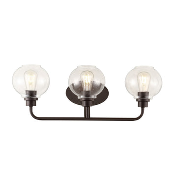 Sandrine Iron/Seeded Glass Cottage Rustic LED Vanity Light